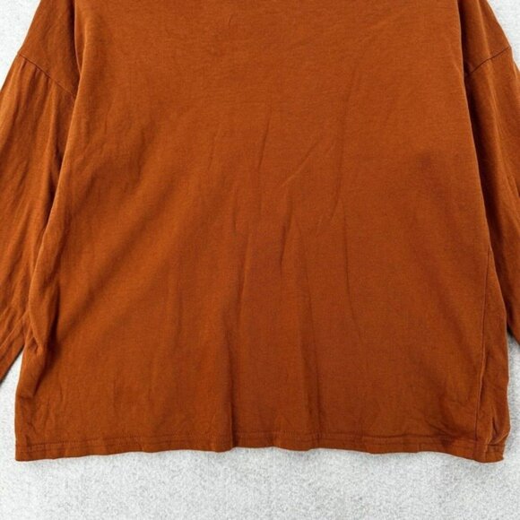 Everlane Turtleneck Top Womens SMALL Orange‎ Cropped 100% Cotton Shirt - Picture 8 of 14